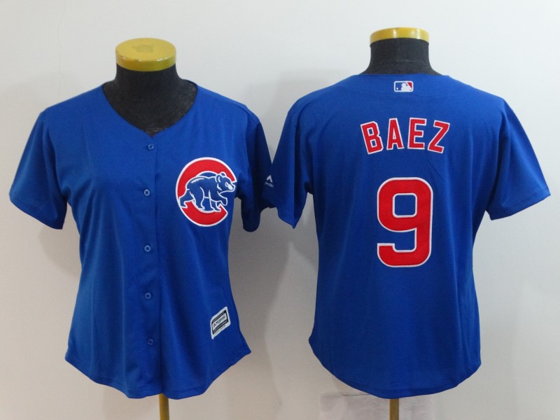 2018 Women Chicago Cubs #9 Baez blue new Rush limited MLB Jerseys